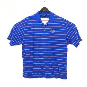 Vantage Mens  2XL Striped Polo Florida Gators Orange Blue Embroidered Logo Golf